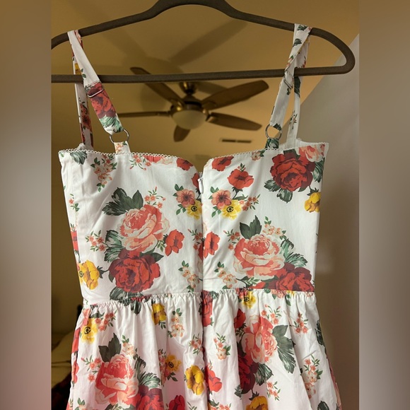 House of CB ELIA ITALIAN ROSE PRINT COTTON MIDI SUNDRESS NWOT XS plus cup! - Picture 9 of 12
